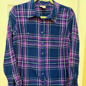 St. John's Bay Women's  Petite Large Flannel Shirt